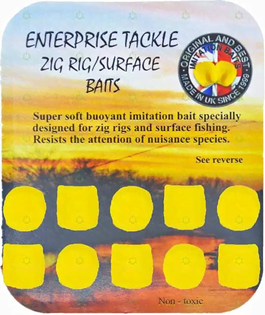 Искусственная плавающая насадка Enterprise Tackle Zig Rig/Surface Bait Yellow-0